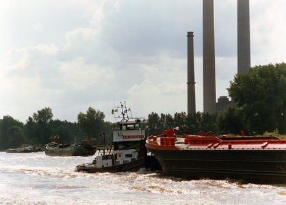 351186 Afbeelding van de duwboot Eenhoorn in het Amsterdam-Rijnkanaal bij Utrecht.